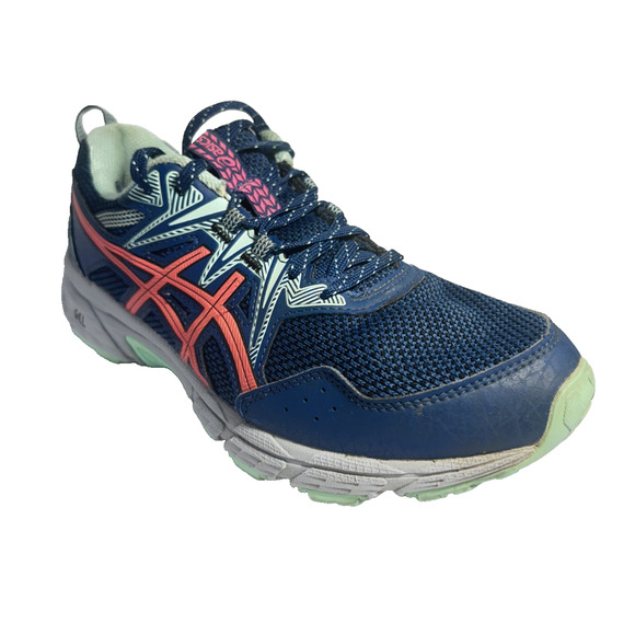 ASICS Women’s Gel Trail Running Shoes Size 7 Blue Coral Mint Athletic Comfort - Picture 2 of 8